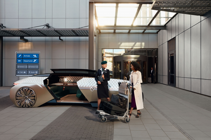 Illustration for article titled Renault's New Luxury Robo-Vehicle Concept Is Gorgeous Vaporware